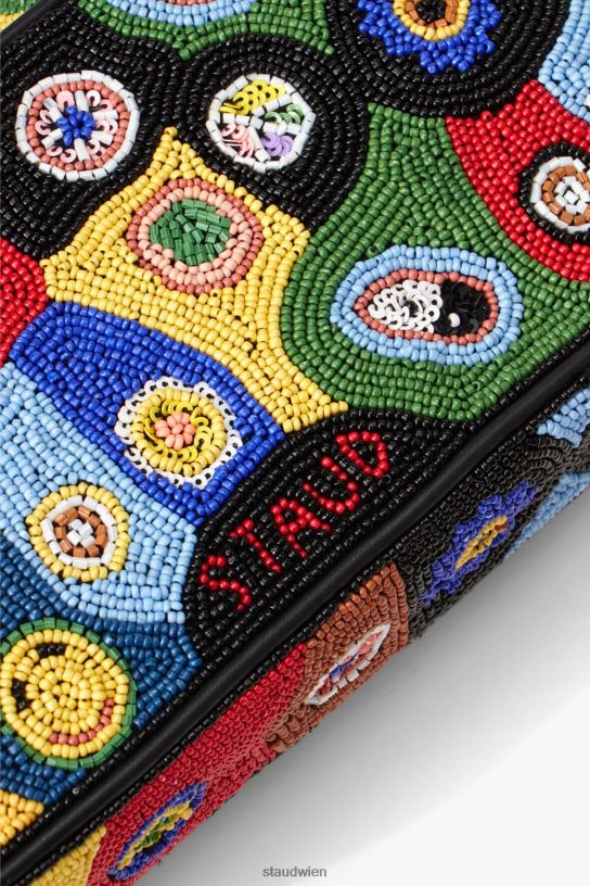 Frauen Tommy-Perlentasche schwarzer Millefiori 466Z717 STAUD Kleidung