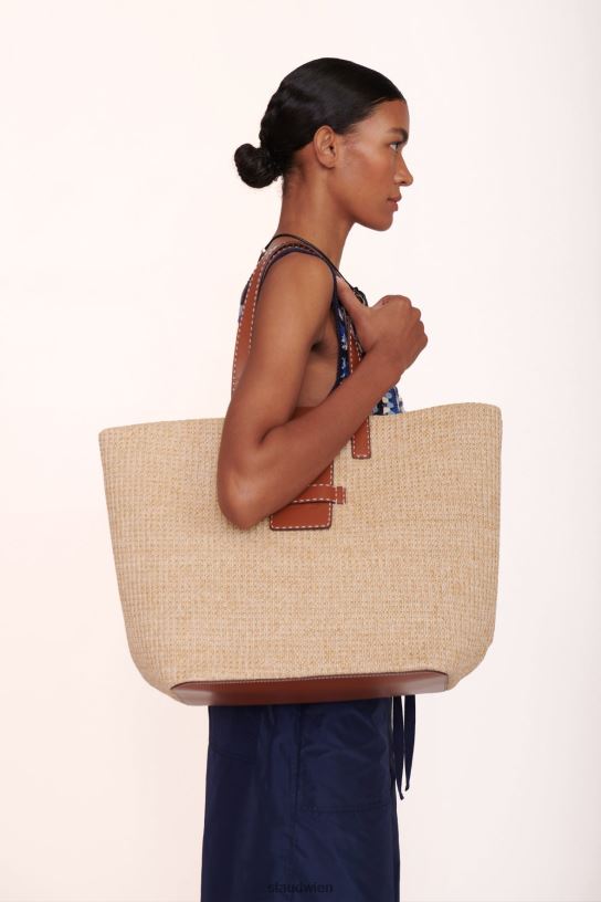 Frauen Mercato-Bast-Tasche natürliche Bräune 466Z715 STAUD Kleidung