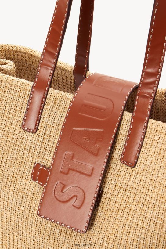 Frauen Mercato-Bast-Tasche natürliche Bräune 466Z715 STAUD Kleidung