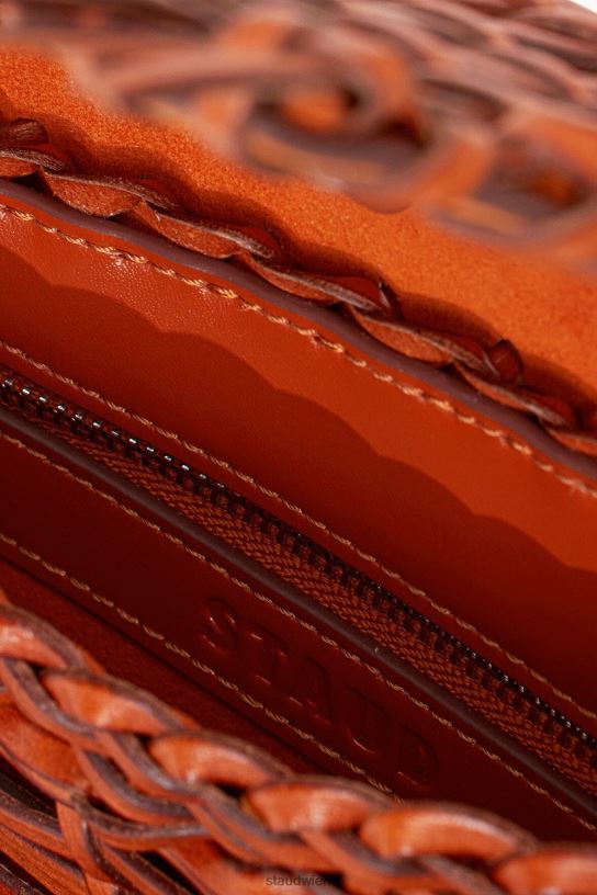 Frauen Akut gewebte Umhängetasche bräunen 466Z704 STAUD Kleidung
