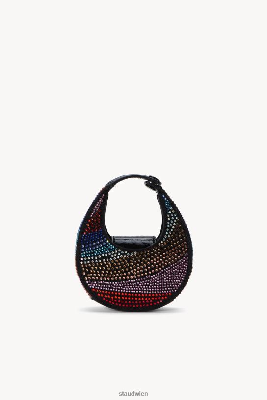 Frauen Mikro-Mondkristall-Tasche Regenbogenschwarz 466Z829 STAUD Zubehör