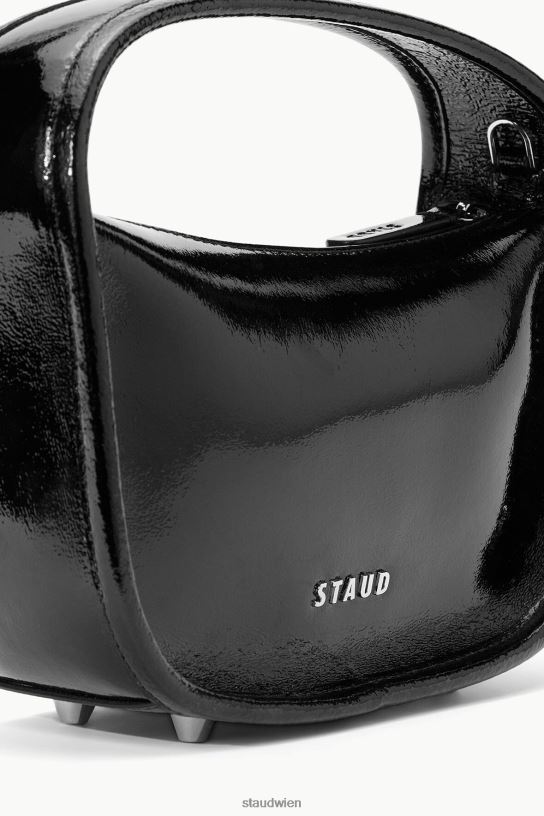 Frauen Venedig Cabrio-Tasche schwarzes Lackleder 466Z817 STAUD Zubehör